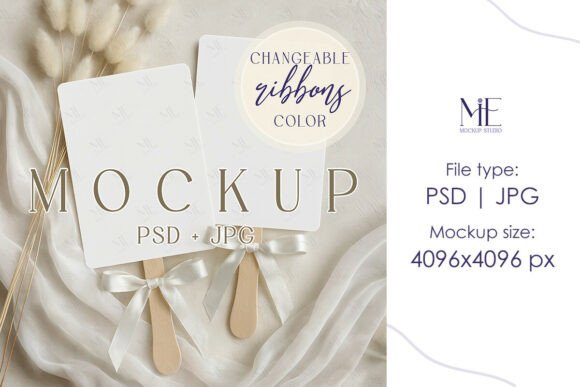Download Wedding Program Fan PSD Mockup Ceremony - Ceremony Collection